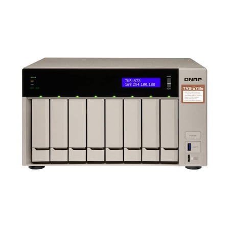 Qnap AMD RX-421BD 2.1GHz/4GB DDR4/4GbE/8SATA3/USB3.0/8-Bay Tower NAS, SMBs TVS-873E-4G-US